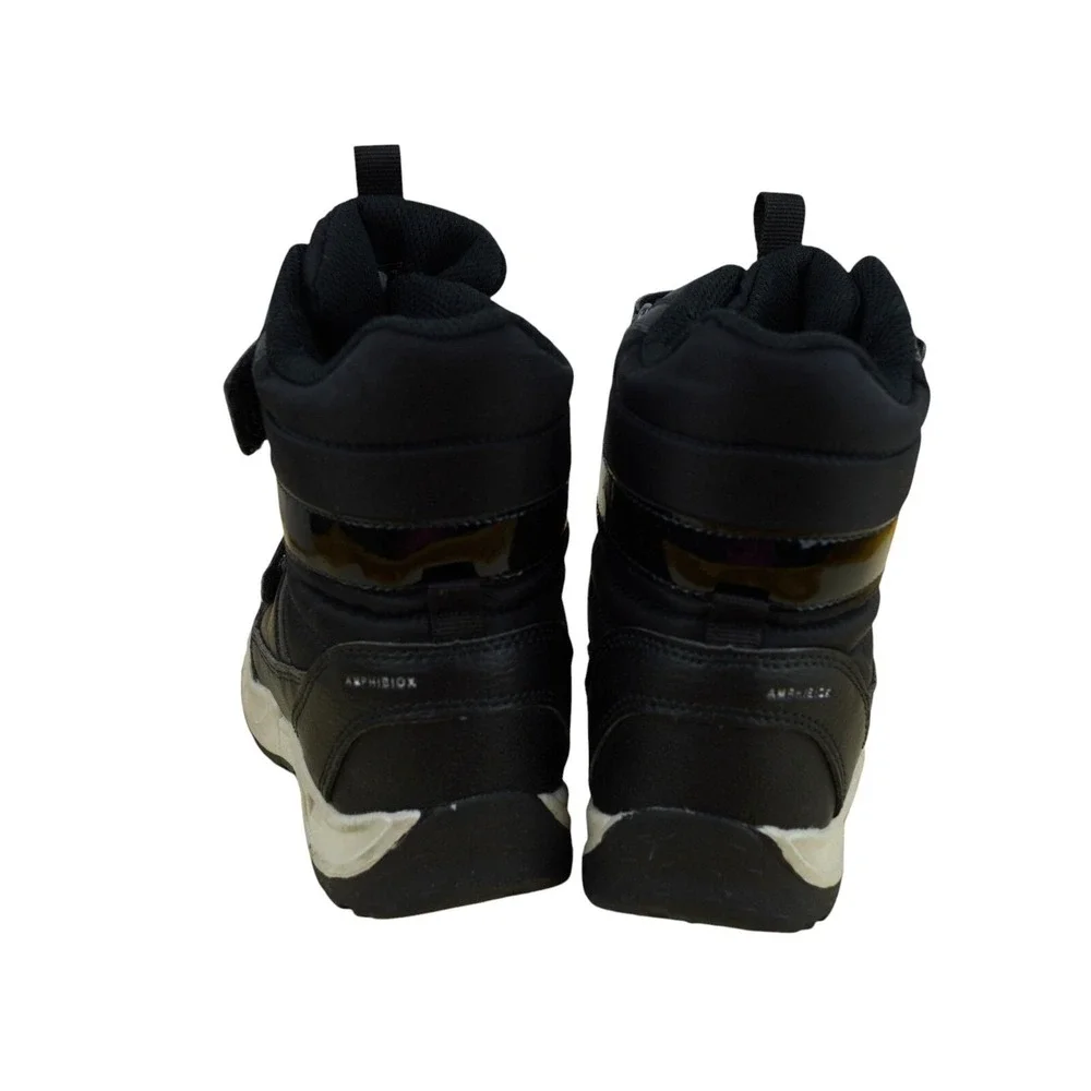 Geox Amphibiox Respira Snow Boots Kids Size 10 Black Waterproof Winter Hook Loop